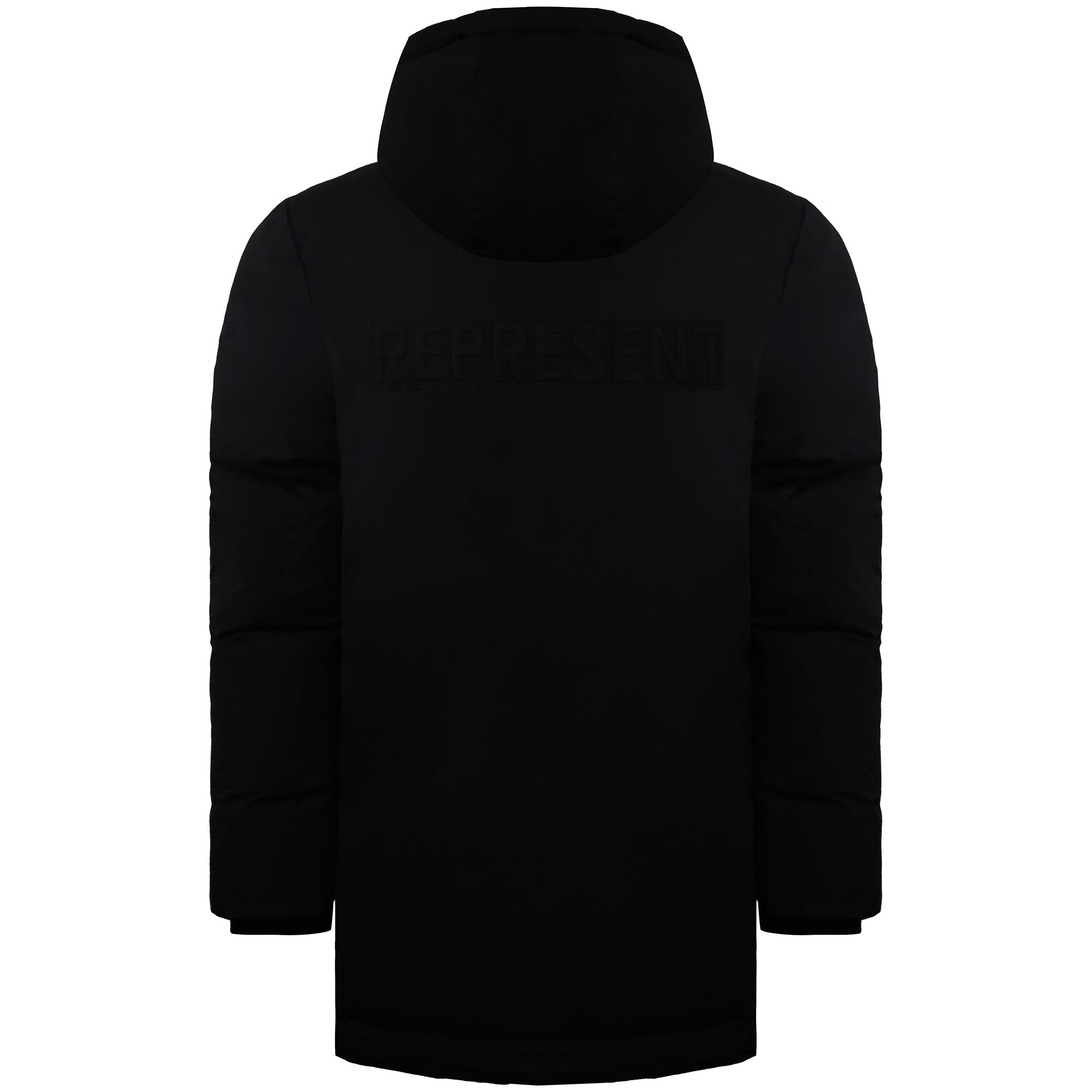 Represent Puffer Mens Black Parka Jacket