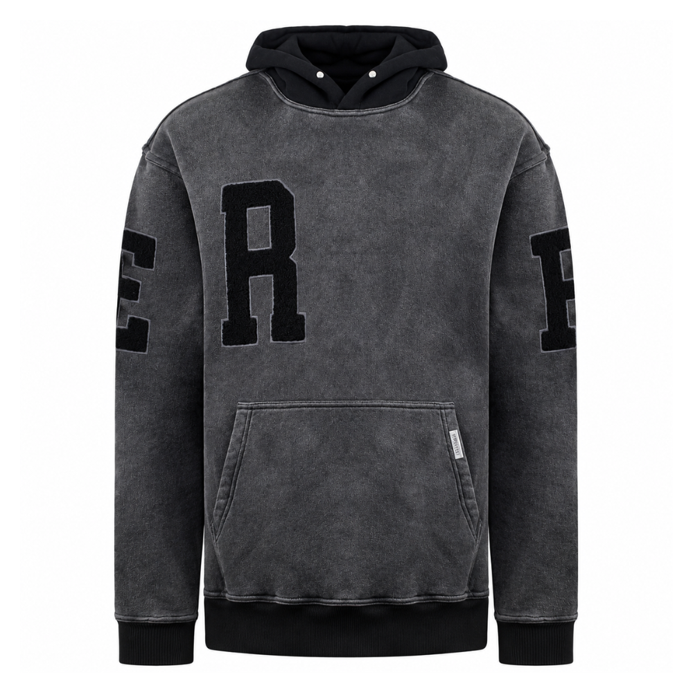 Represent College Mens Vintage Grey Hoodie