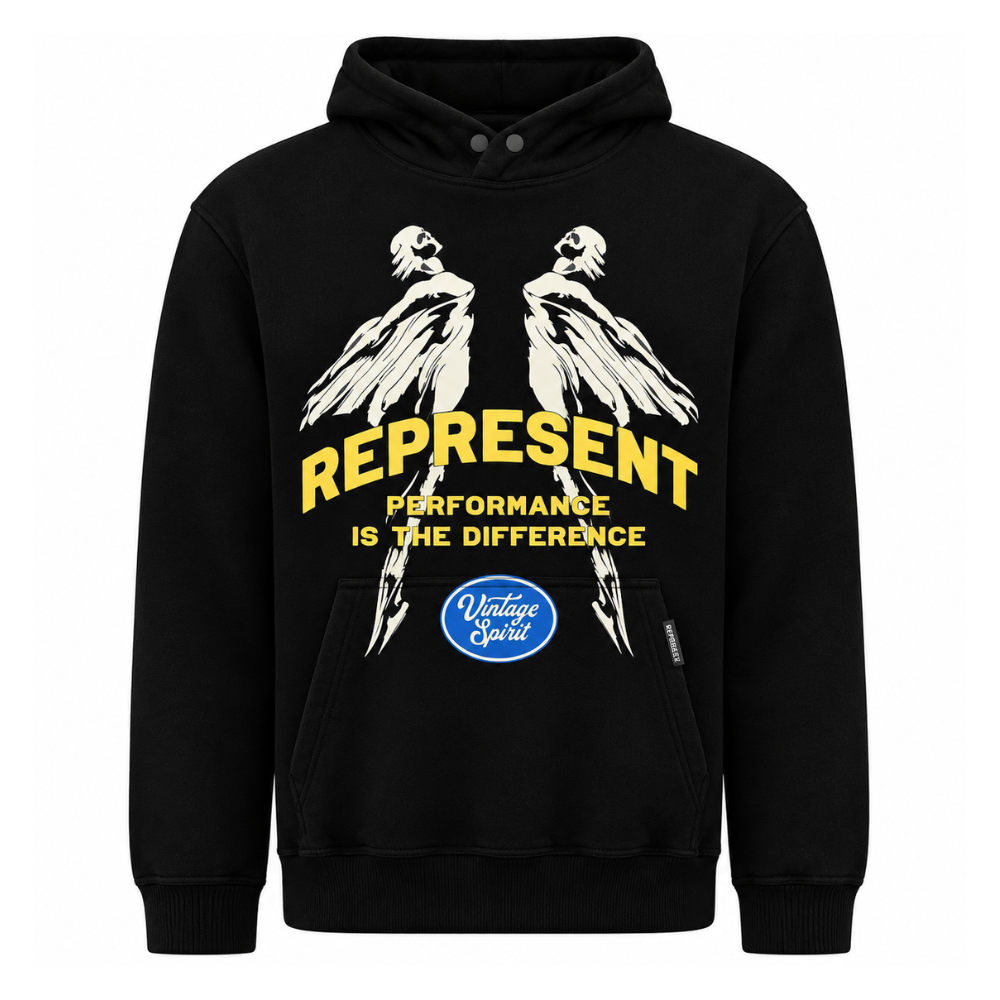 Represent Vintage Spirit Mens Jet Black Hoodie