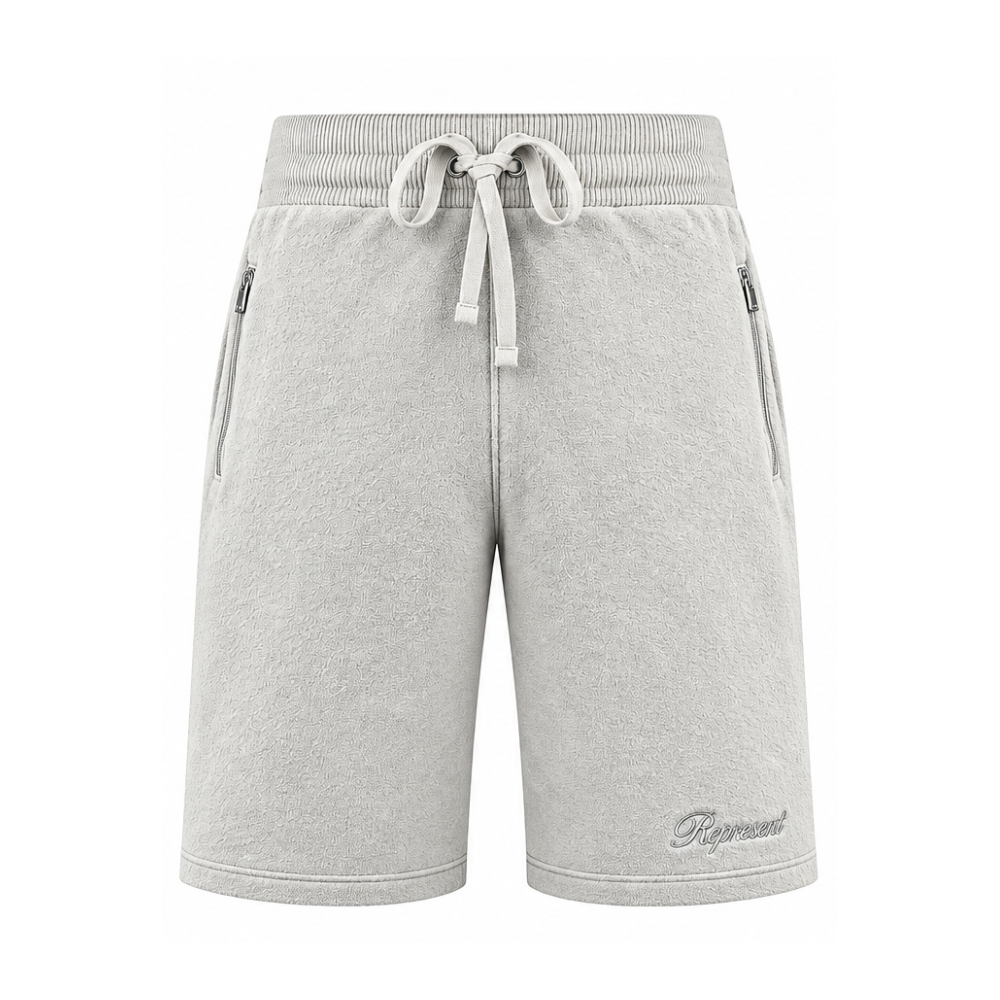 Represent Boucle Knit Mens Off White Shorts
