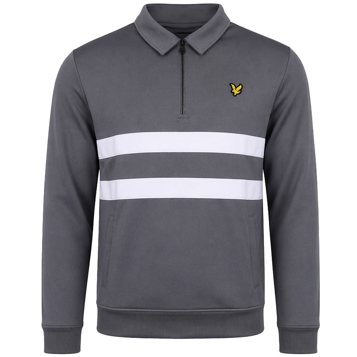 Lyle & Scott Wide Stripe Mens Grey Sweater