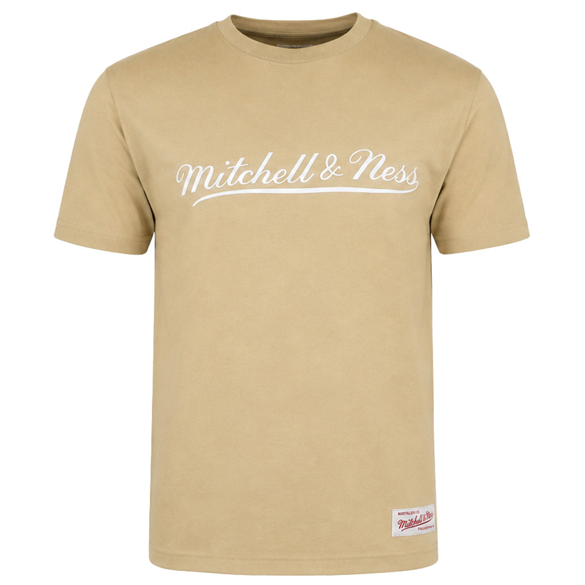Mitchell & Ness Script Logo Mens Beige T-Shirt