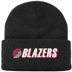 Mitchell & Ness NBA Portland Trail Blazers Team Logo Cuff Black Beanie
