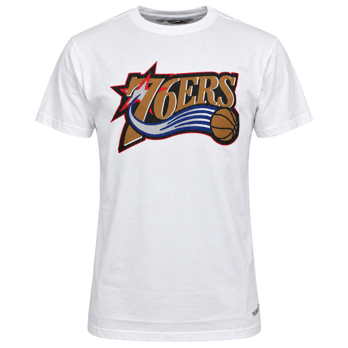 Mitchell & Ness NBA Philadelphia 76ers Logo Table Mens White T-Shirt