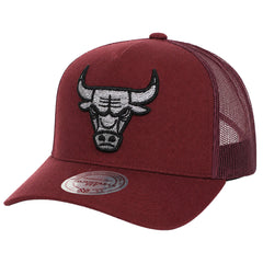Mitchell & Ness NBA Chicago Bulls Melange Logo Trucker Burgundy Cap