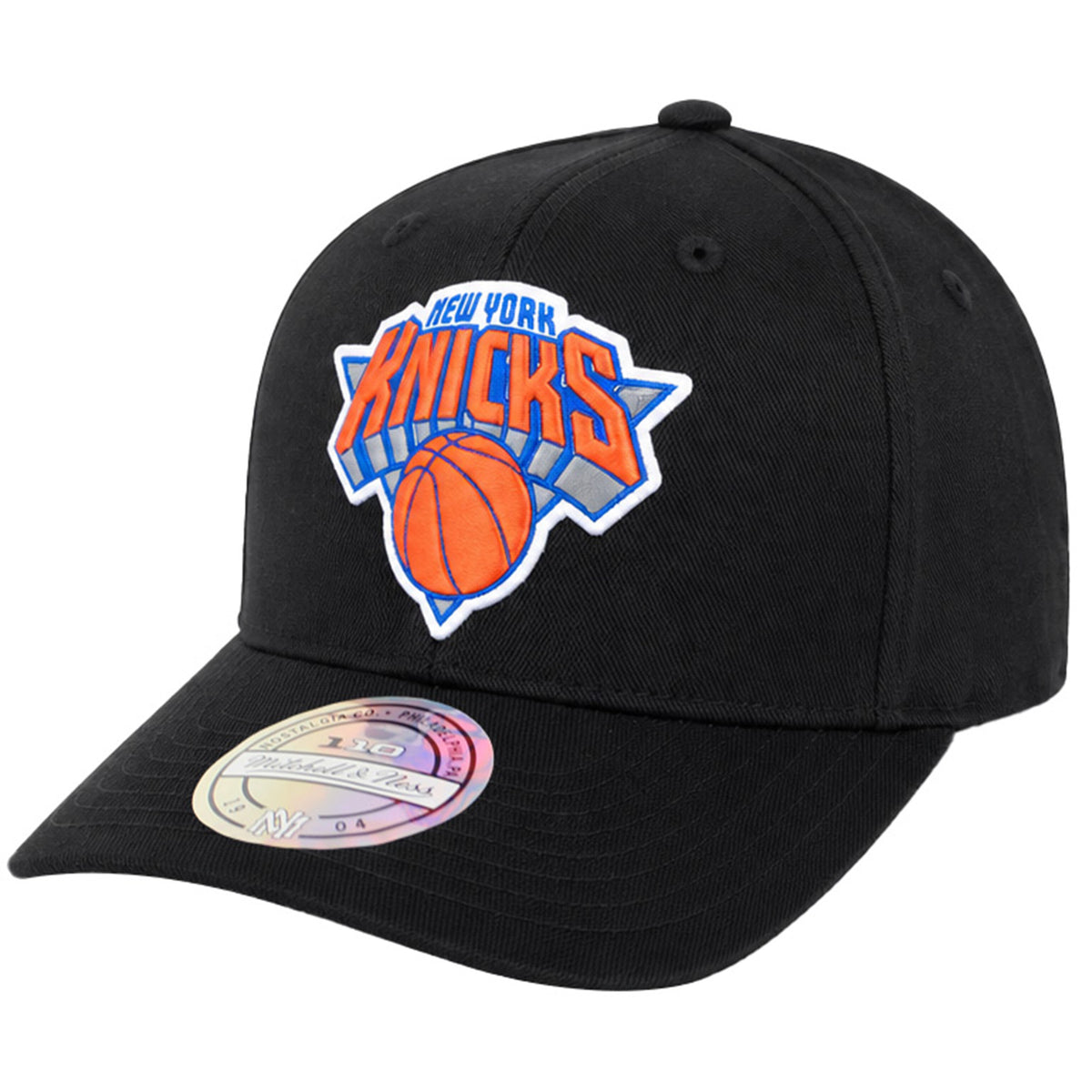 Mitchell & Ness NBA New York Knicks Chrome Logo Black Cap