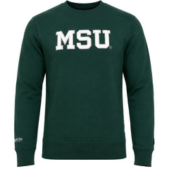 Mitchell & Ness NCAA Michigan State University Arch Mens Green Sweater