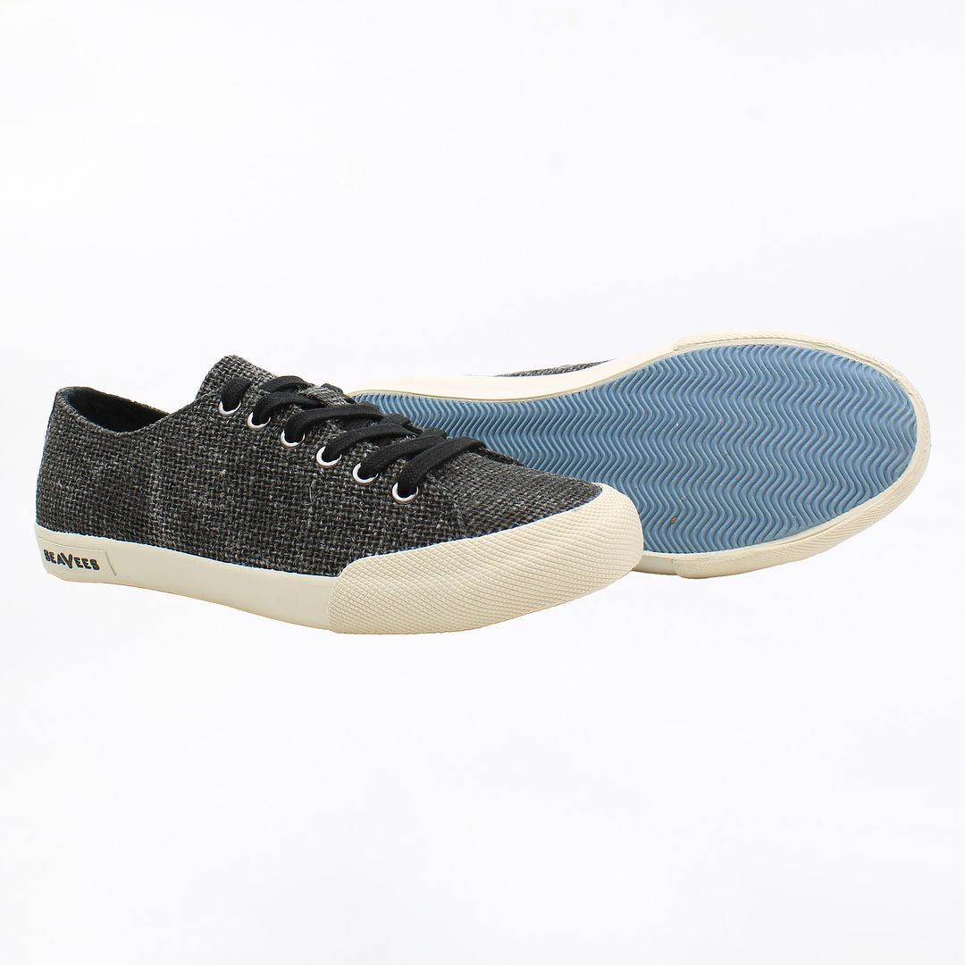 Seavees Monterey Raffia Womens Black Plimsolls NO BOX