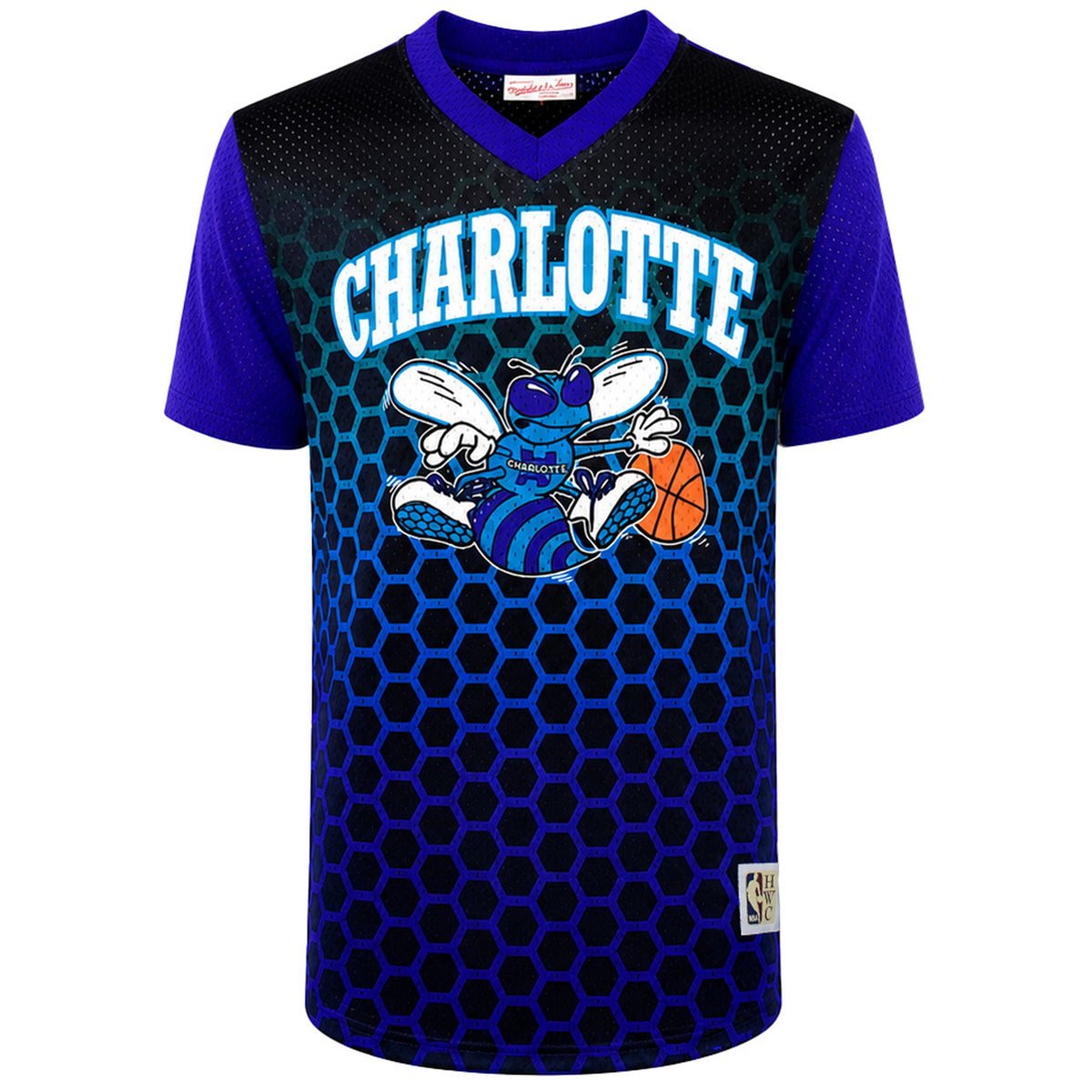 Mitchell & Ness NBA Charlotte Hornets Winning Shot Mesh Mens Navy T-Shirt