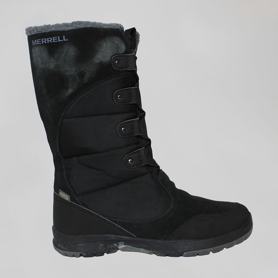 Merrell Monarch Tall Kids Black Boots DIRTY