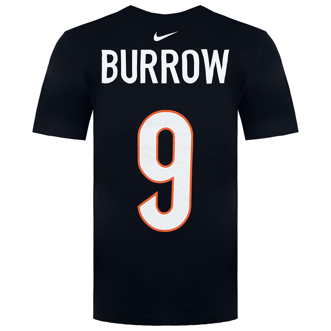 Nike NFL Cincinnati Bengals 9 Joe Burrow Mens T-Shirt