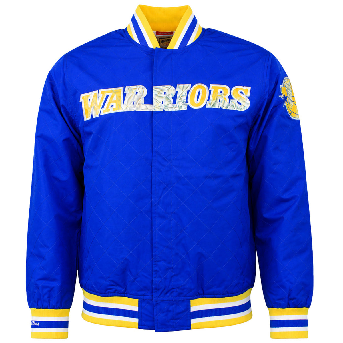 Mitchell & Ness NBA Golden State Warriors Warm Up Mens Blue Jacket