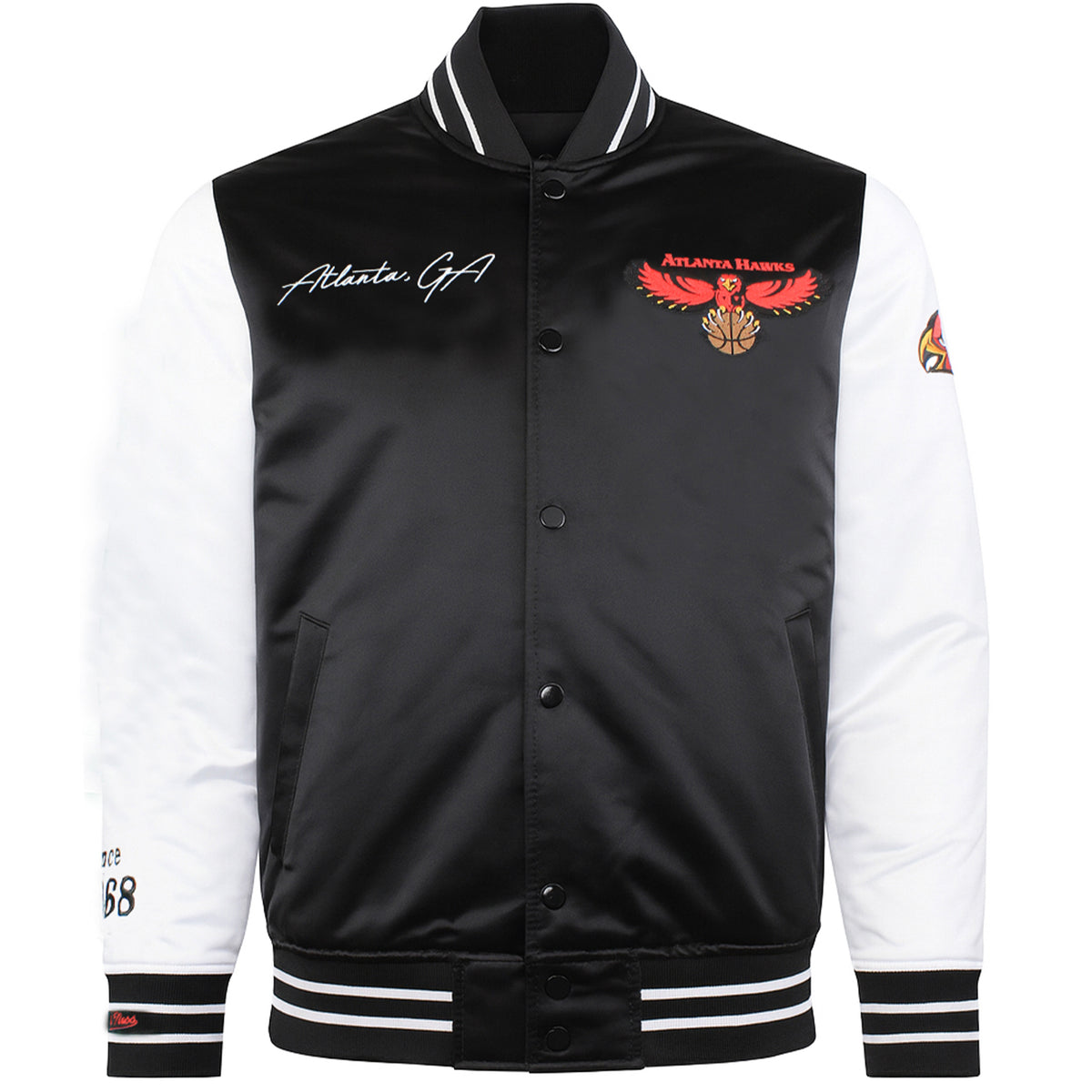 Mitchell & Ness NBA Atlanta Hawks Mens Satin Bomber Jacket