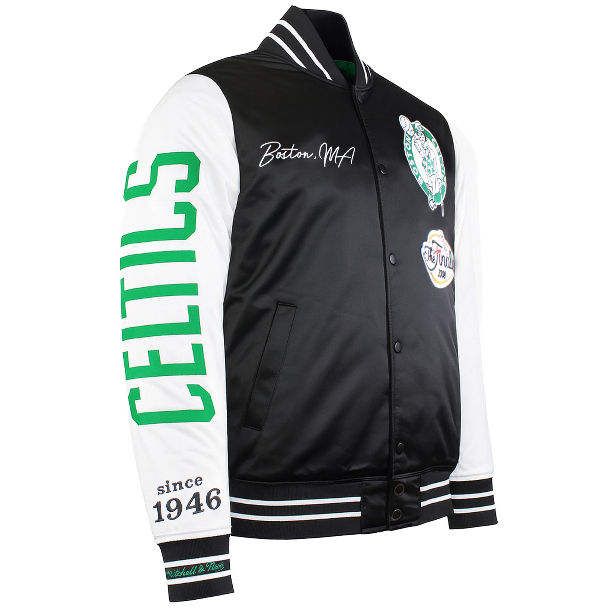 Mitchell & Ness NBA Boston Celtics Mens Satin Bomber Jacket