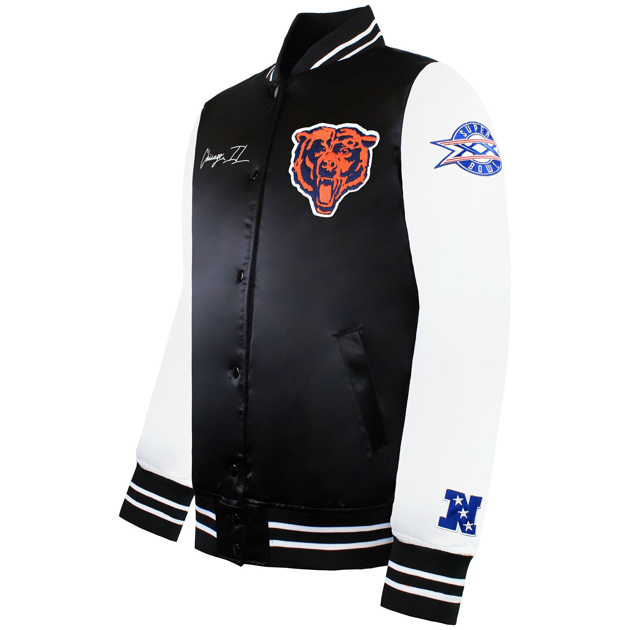 Mitchell & Ness NFL Chicago Bears Mens Satin Bomber Jacket