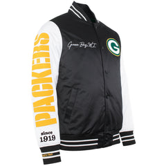 Mitchell & Ness NFL Green Bay Packers Mens Satin Bomber Jacket