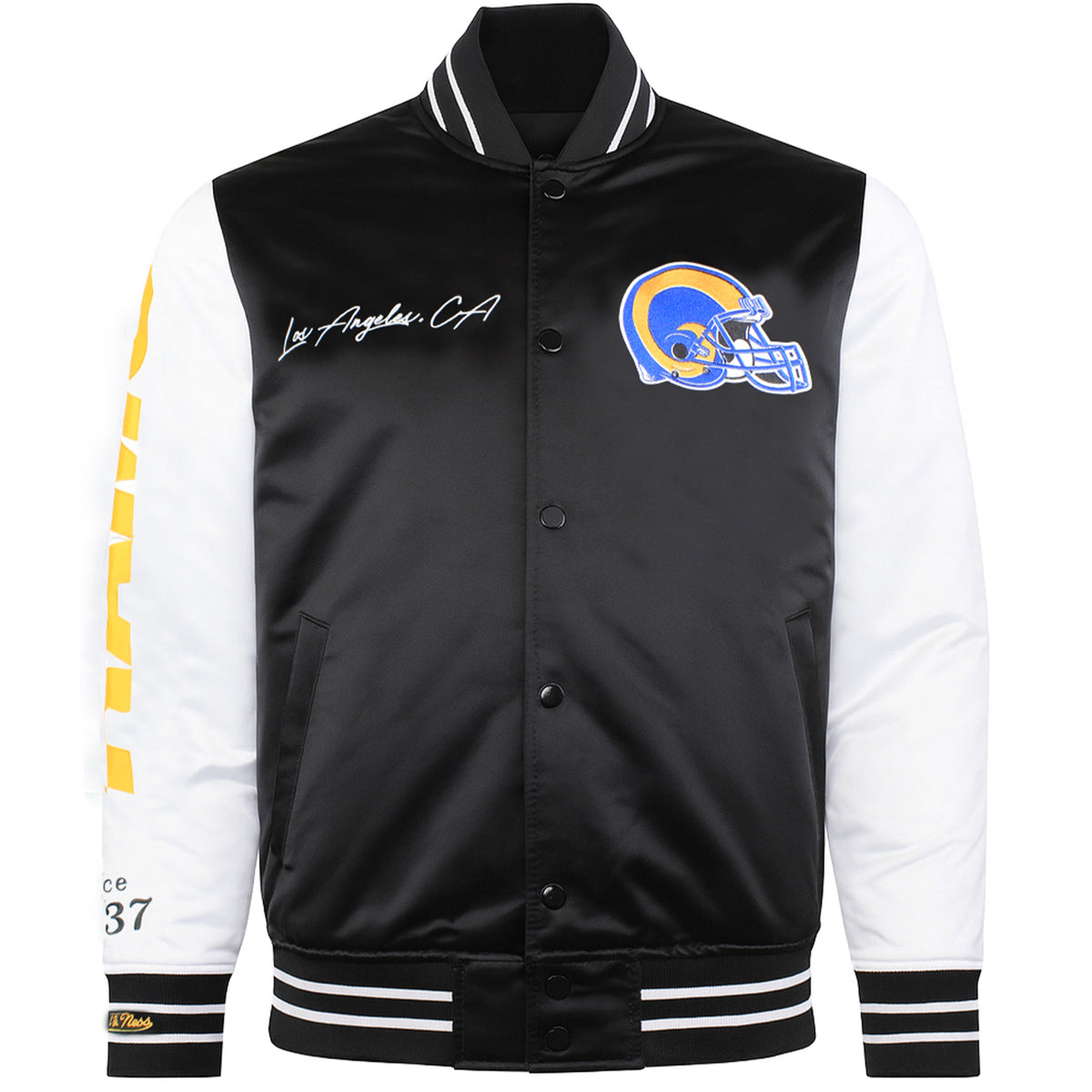 Mitchell & Ness NFL Los Angeles Rams Mens Satin Bomber Jacket