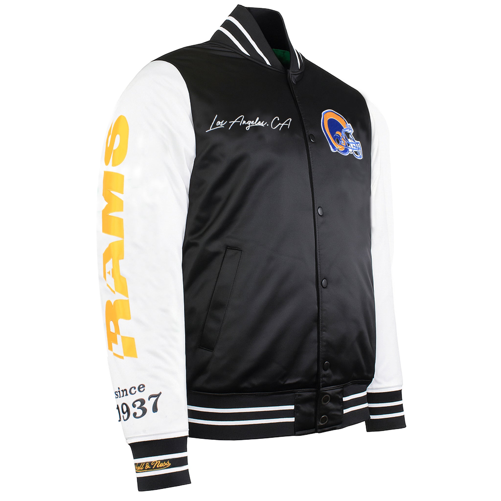 Mitchell & Ness NFL Los Angeles Rams Mens Satin Bomber Jacket