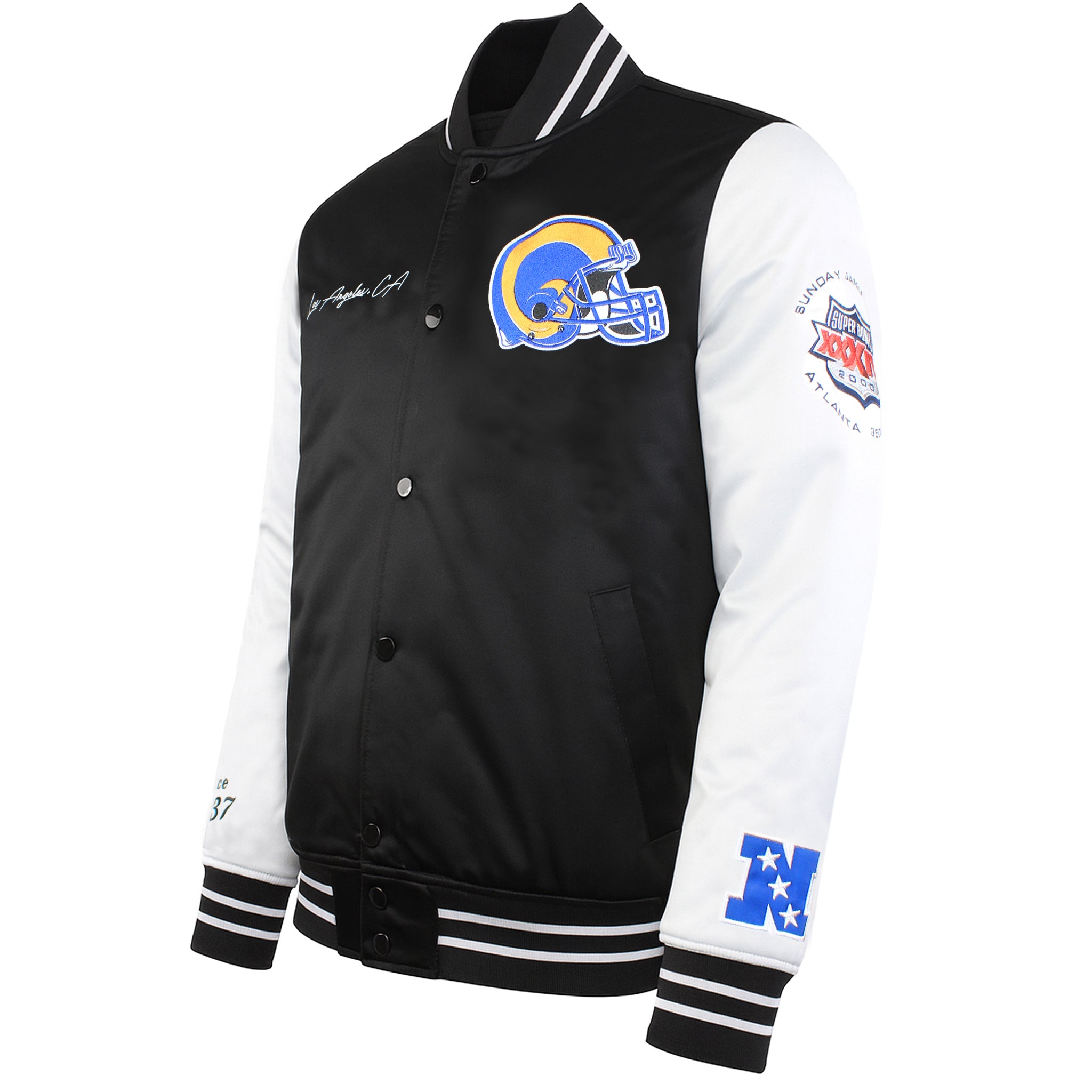 Mitchell & Ness NFL Los Angeles Rams Mens Satin Bomber Jacket