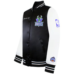 Mitchell & Ness NBA Milwaukee Bucks Mens Satin Bomber Jacket