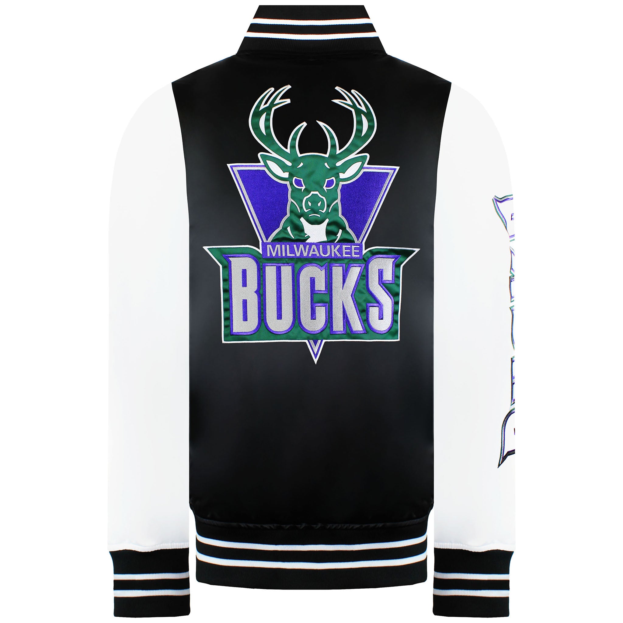Mitchell & Ness NBA Milwaukee Bucks Mens Satin Bomber Jacket
