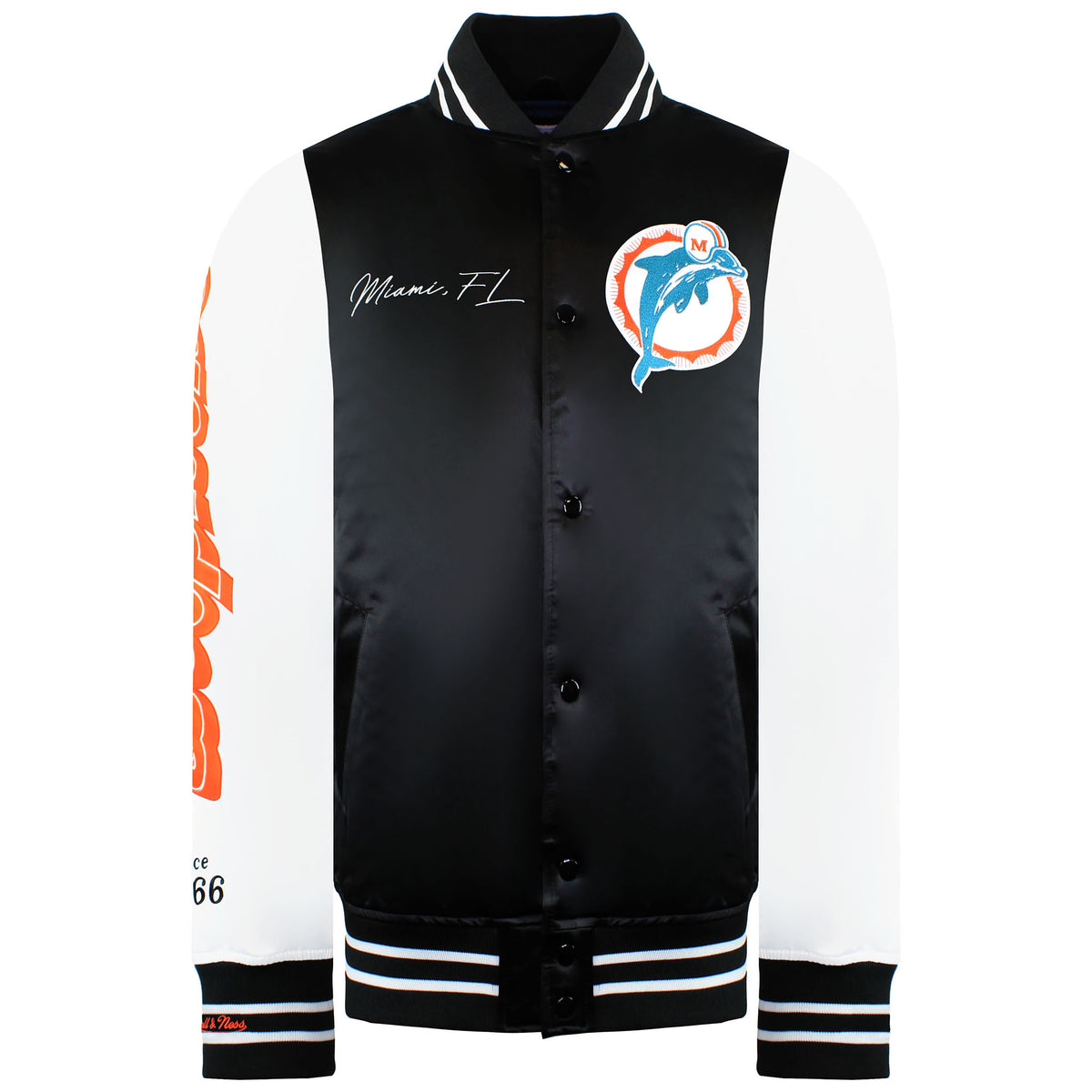 Mitchell & Ness NFL Miami Dolphins Mens Satin Bomber Jacket