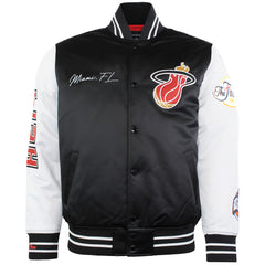 Mitchell & Ness NBA Miami Heat Mens Satin Bomber Jacket
