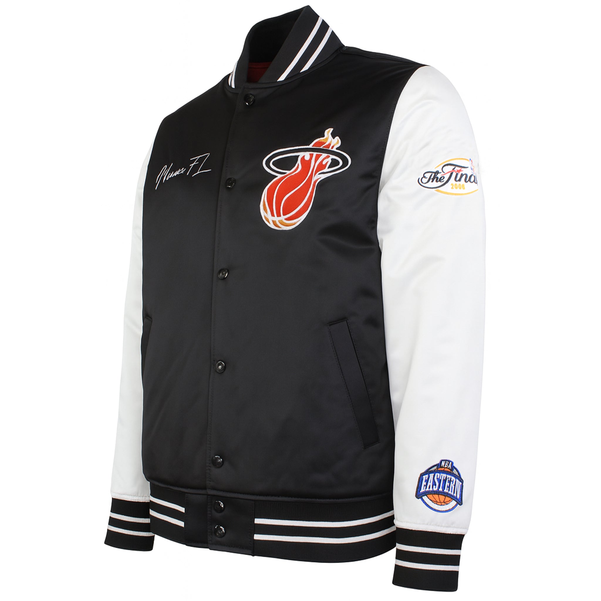 Mitchell & Ness NBA Miami Heat Mens Satin Bomber Jacket