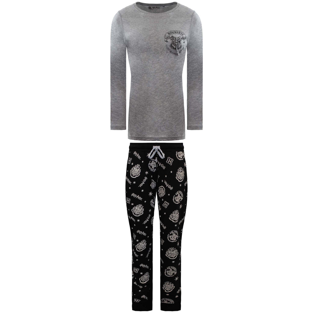 Harry Potter Crest Womens Grey/Black Pyjama Set