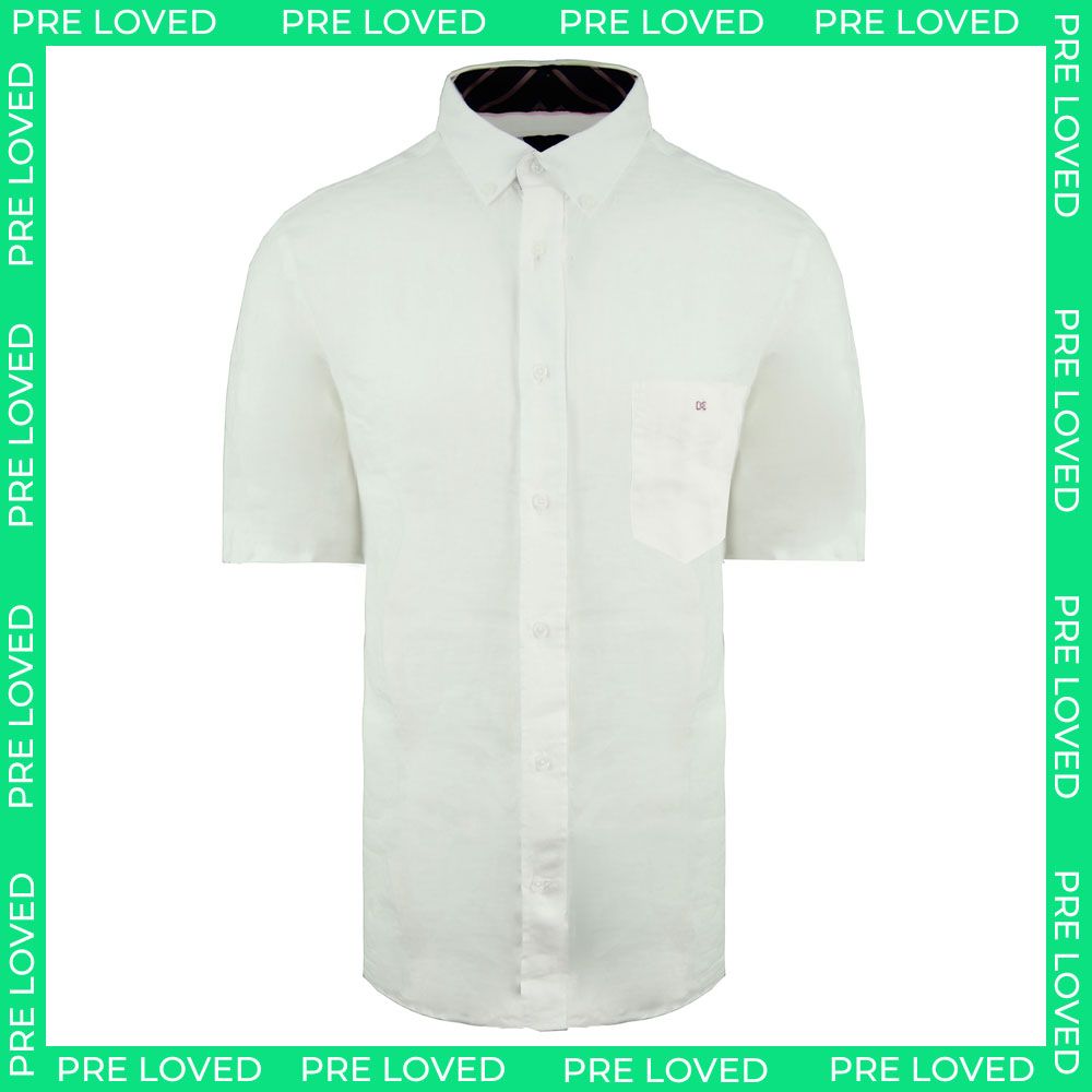 Eden Park Paris Linen Mens White Oxford Shirt - Marks