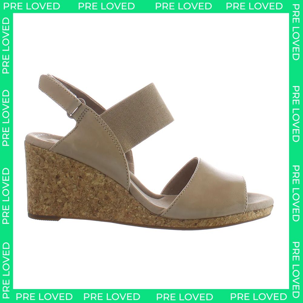 Clarks Lafley Lily Womens Beige Wedges NO BOX