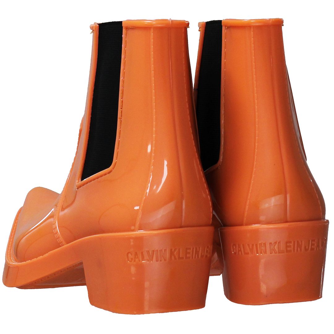 Calvin Klein Carol Rubber Womens Orange Wellington Boots