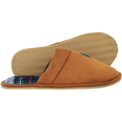 Ralph Lauren Snuff Plaid Brown Mens Slippers