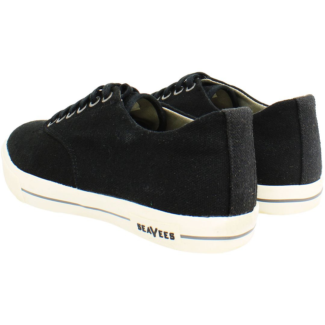 Seavees Hermosa Standard Mens Black Plimsolls