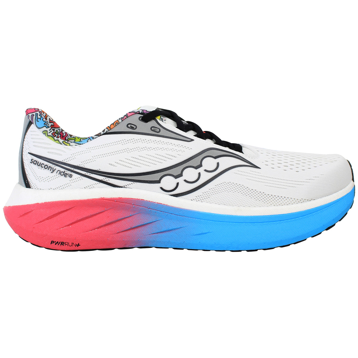Saucony Ride 18 Womens White Running Shoes