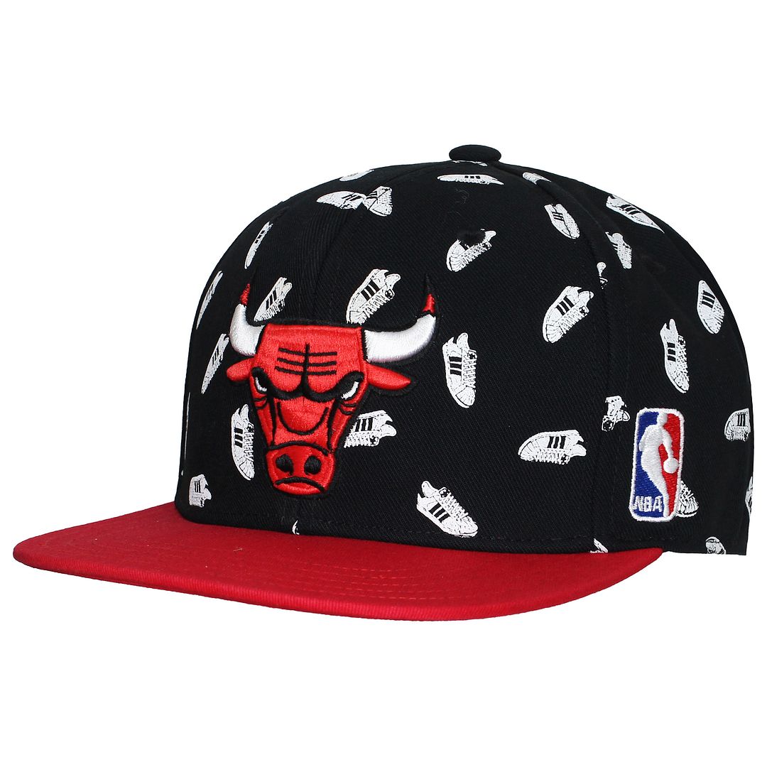 Adidas NBA Chicago Bulls Mens Black/Red Cap