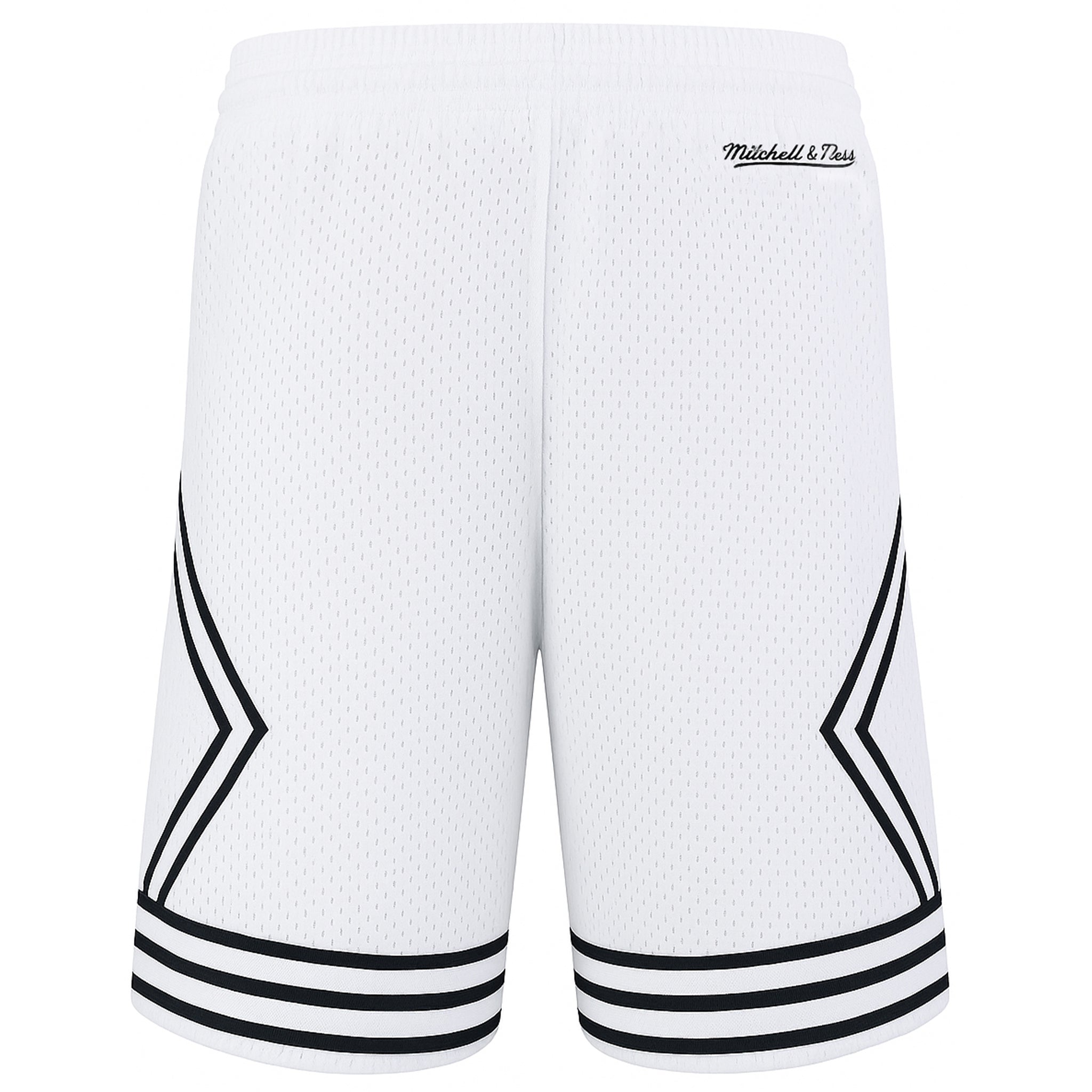 Mitchell & Ness Branded Diamond Mens White Shorts
