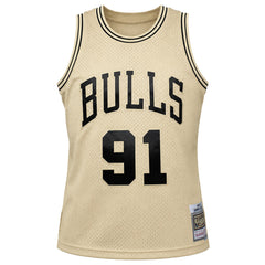 Mitchell & Ness NBA Chicago Bulls 1997 Dennis Rodman Mens Khaki Jersey