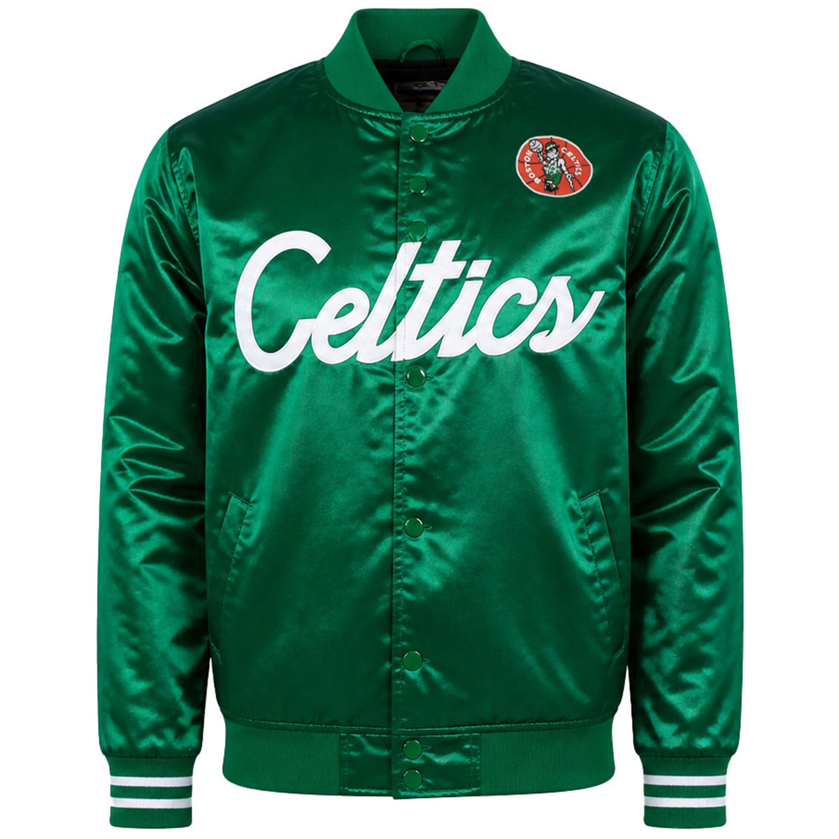 Mitchell & Ness NBA Boston Celtics Special Script Mens Green Satin Jacket