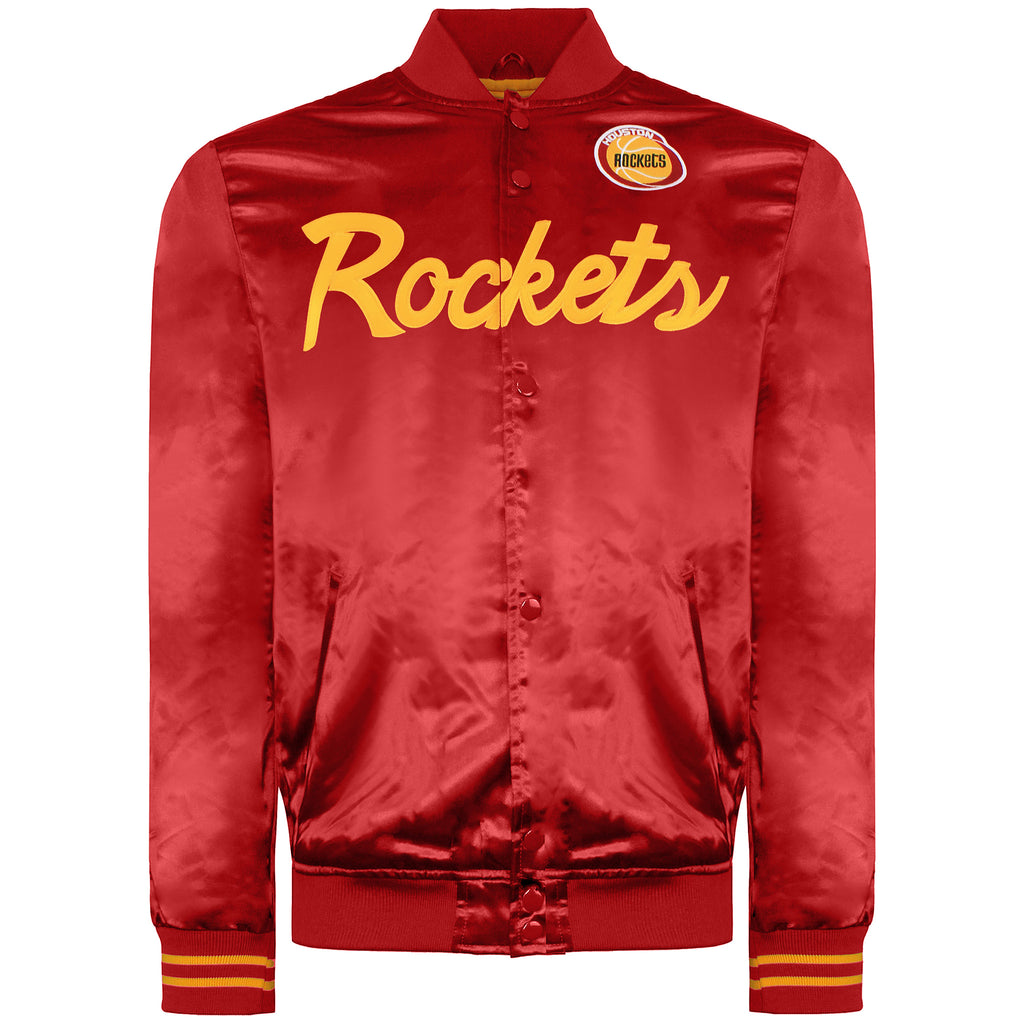 Mitchell & Ness Houston Rockets Mens Satin Bomber Jacket