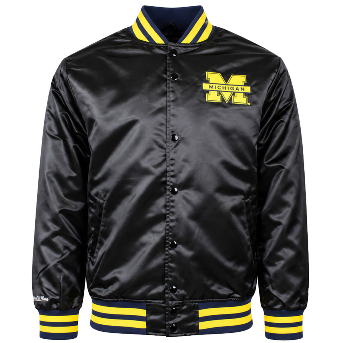 Mitchell & Ness NCAA University Of Michigan Wolverines Mens Black Jacket