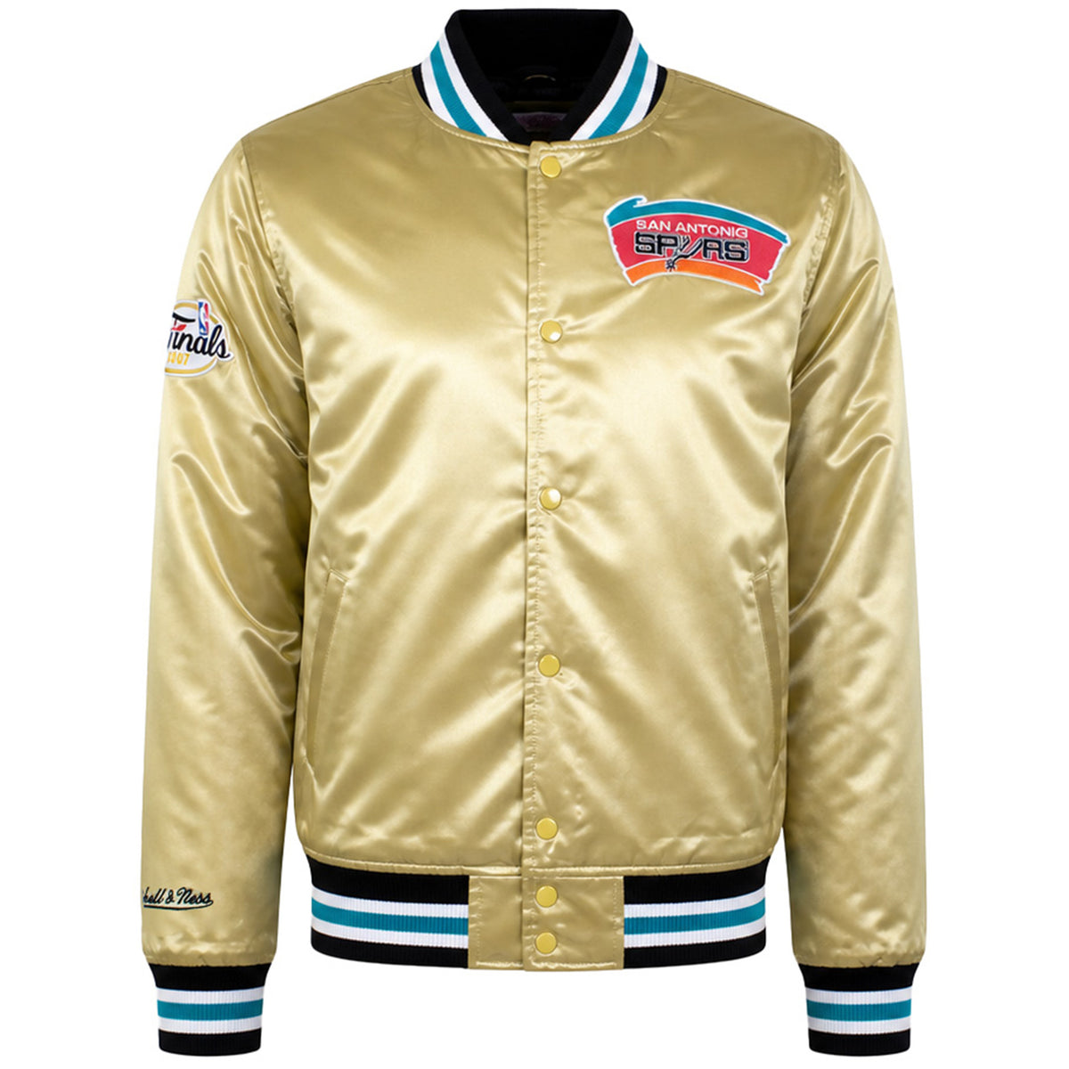 Mitchell & Ness NBA San Antonio Spurs Championship Mens Beige Satin Jacket