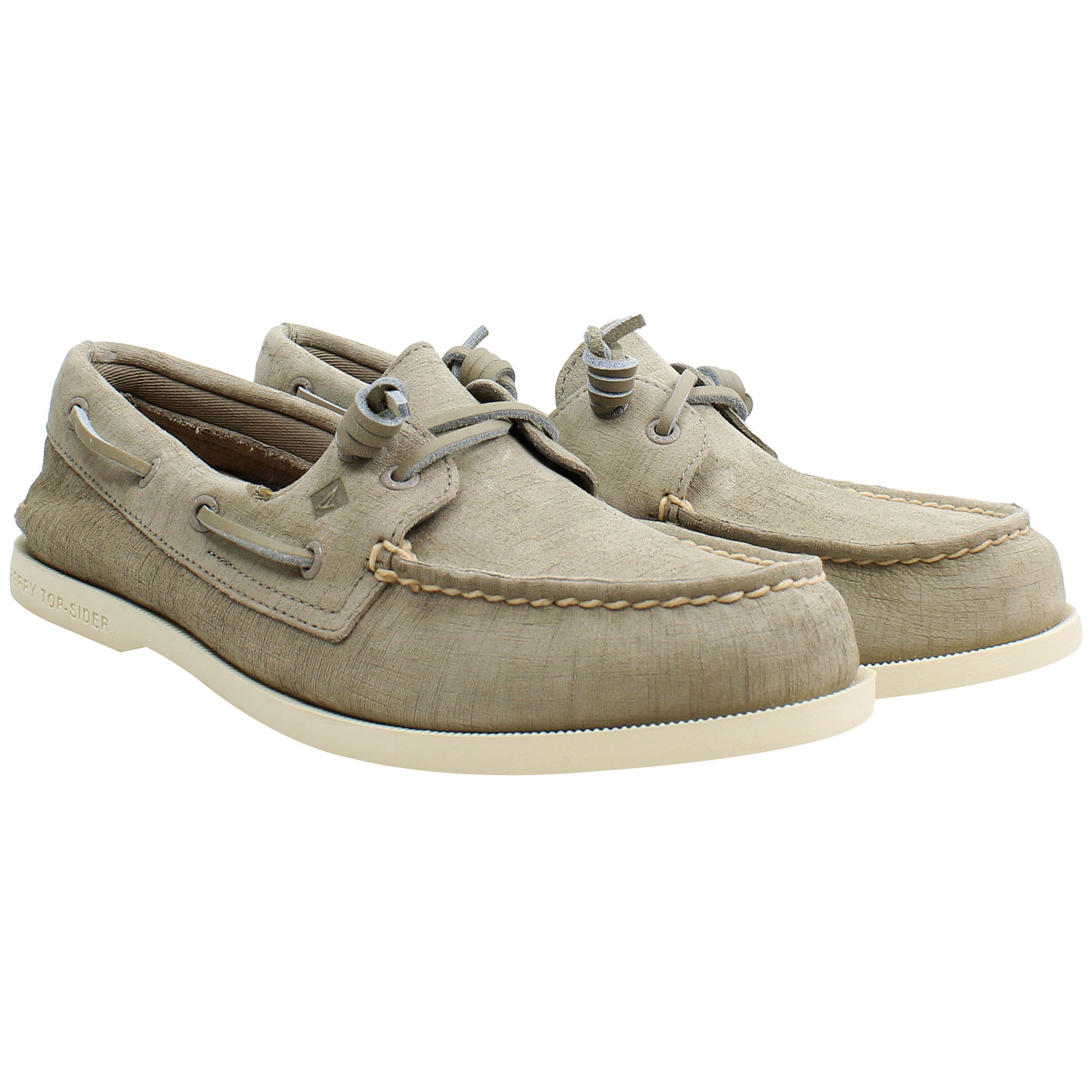 Sperry A/O 2-Eye Plushwave Womens Taupe Boat Shoes