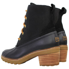 Sperry Saltwater Heel Snake Womens Black Boots