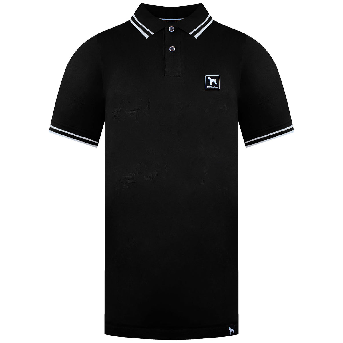 One True Saxon Dexon Mens Black Polo Shirt