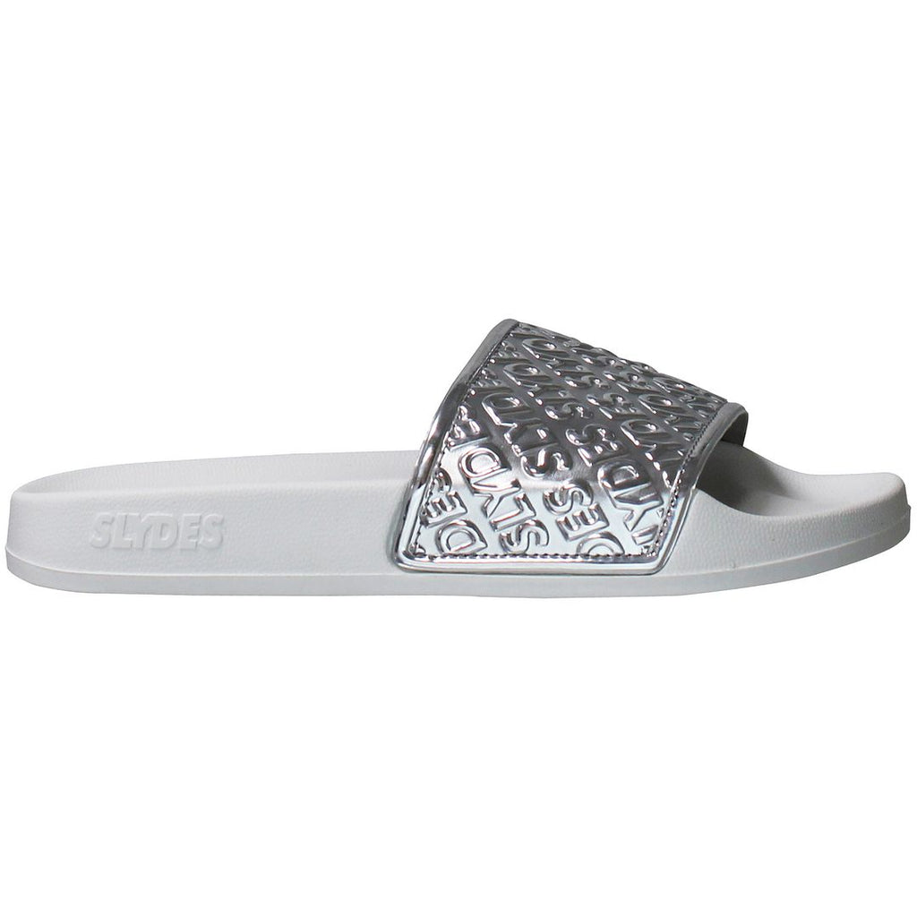 Sky White Silver Sliders