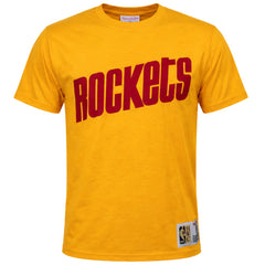 Mitchell & Ness NBA Houston Rockets Champ City Mens Yellow T-Shirt