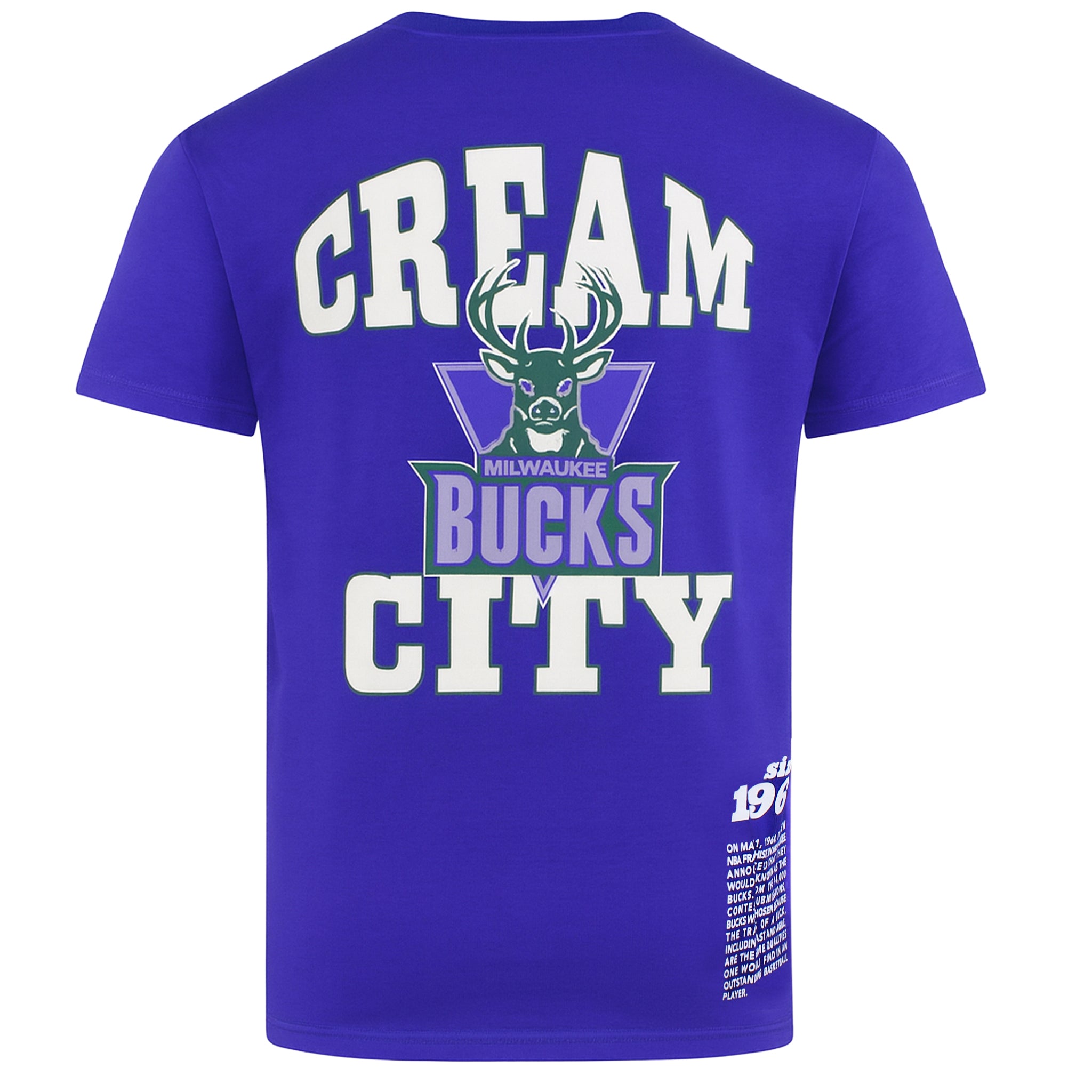 Mitchell & Ness NBA Milwaukee Bucks Origins Mens Blue T-Shirt