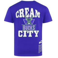 Mitchell & Ness NBA Milwaukee Bucks Origins Mens Blue T-Shirt