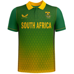 Castore South Africa Mens Green Cricket Polo Shirt